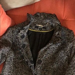 DKNY wool long dress coat